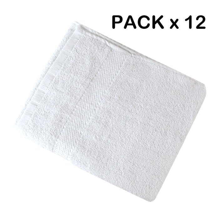 PACK 12 TOALLAS RIZO BLANCA 40X80 CALIDAD SUPERIOR PACK 12 TOALLAS RIZO BLANCA 40X80 CALIDAD SUPERIOR